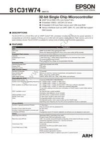 S1C31W74B201000-348 Datasheet Cover