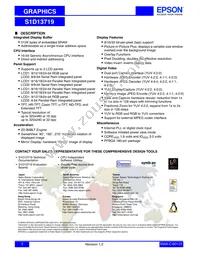 S1D13719F00A100 Datasheet Page 2