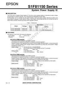 S1F81150F0A2000 Datasheet Cover