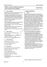 SAA6752HS/V103 Datasheet Page 4