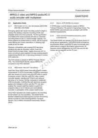 SAA6752HS/V103 Datasheet Page 5