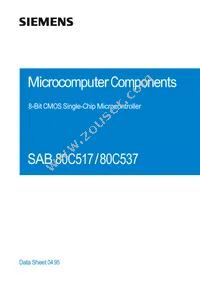 SAB80C537-N Datasheet Cover