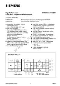 SAB80C537-N Datasheet Page 2