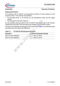 SAF-TC1164-128F80HL AB Datasheet Page 9
