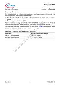 SAF-TC1165-192F80HL AA Datasheet Page 9