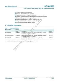 SC16C850IBS Datasheet Page 2