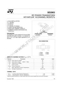 SD2903 Datasheet Cover