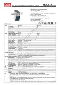 SDR-240-48 Datasheet Cover