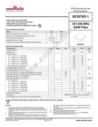 SF2079D-1 Datasheet Cover