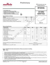 SF2243A Datasheet Cover