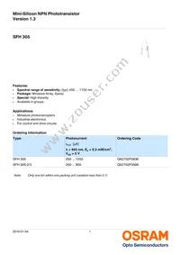 SFH 305 Datasheet Cover