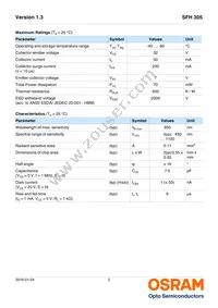 SFH 305 Datasheet Page 2