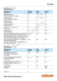 SFH 4045 Datasheet Page 2