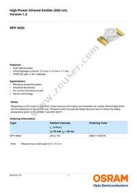 SFH 4052 Datasheet Cover