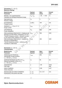 SFH 4203 Datasheet Page 2