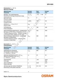 SFH 4203-Z Datasheet Page 2