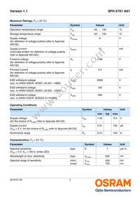 SFH 5701 A01 Datasheet Page 2