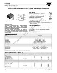 SFH600-0X007T Datasheet Cover