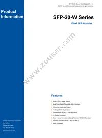 SFP-20-W Datasheet Cover