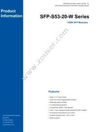 SFP-S53-20-W Datasheet Cover