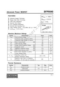 SFP9540 Datasheet Cover