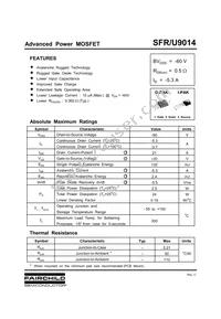 SFR9014TF Datasheet Cover