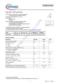 SGB02N60ATMA1 Datasheet Cover