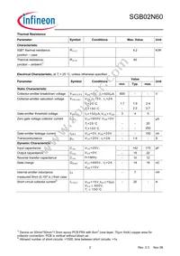 SGB02N60ATMA1 Datasheet Page 2