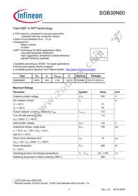 SGB30N60ATMA1 Datasheet Cover