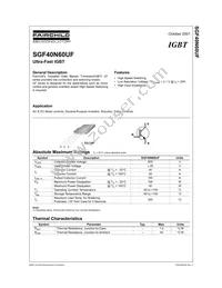 SGF40N60UFTU Datasheet Cover