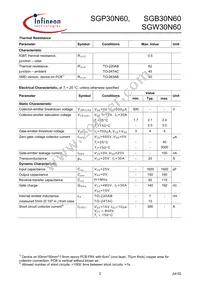 SGP30N60XKSA1 Datasheet Page 2