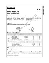 SGW10N60RUFDTM Datasheet Cover