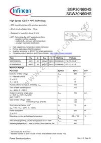 SGW30N60HSFKSA1 Datasheet Cover