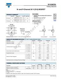 SI1539CDL-T1-GE3 Datasheet Cover