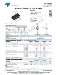 SI1539DDL-T1-GE3 Datasheet Cover