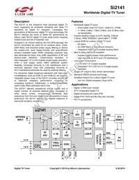 SI2141-B10-GMR Datasheet Cover
