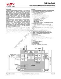 SI2166-D60-GMR Datasheet Cover