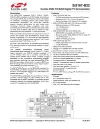 SI2167-B22-GMR Datasheet Cover