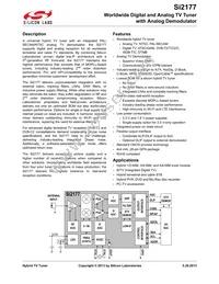 SI2177-A30-GMR Datasheet Cover