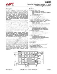 SI2178-A20-GM Datasheet Cover