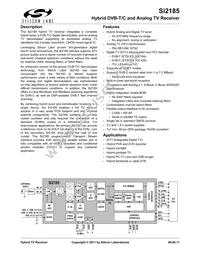 SI2185-A10-GMR Datasheet Cover