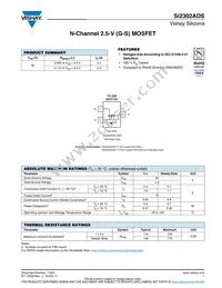 SI2302ADS-T1-GE3 Datasheet Cover