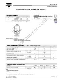 SI2305DS-T1-E3 Datasheet Cover