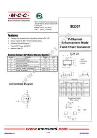 SI2307-TP Datasheet Cover