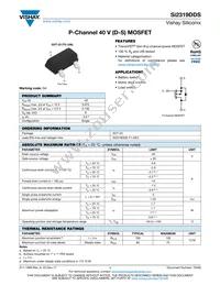 SI2319DDS-T1-GE3 Datasheet Cover