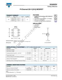 SI3493DV-T1-GE3 Datasheet Cover