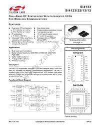 SI4113-D-ZT1 Datasheet Cover