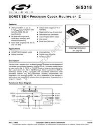 SI5318-F-BCR Datasheet Cover