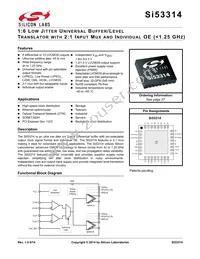 SI53314-B-GMR Datasheet Cover