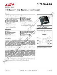 SI7006-A20-IMR Datasheet Cover